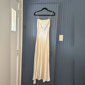 Women's Abercrombie & Fitch Satin Cowl Back Slip Midi Dress